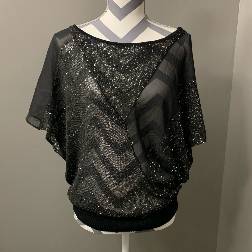 Cremieux Black Dolman Sleeve Top Medium